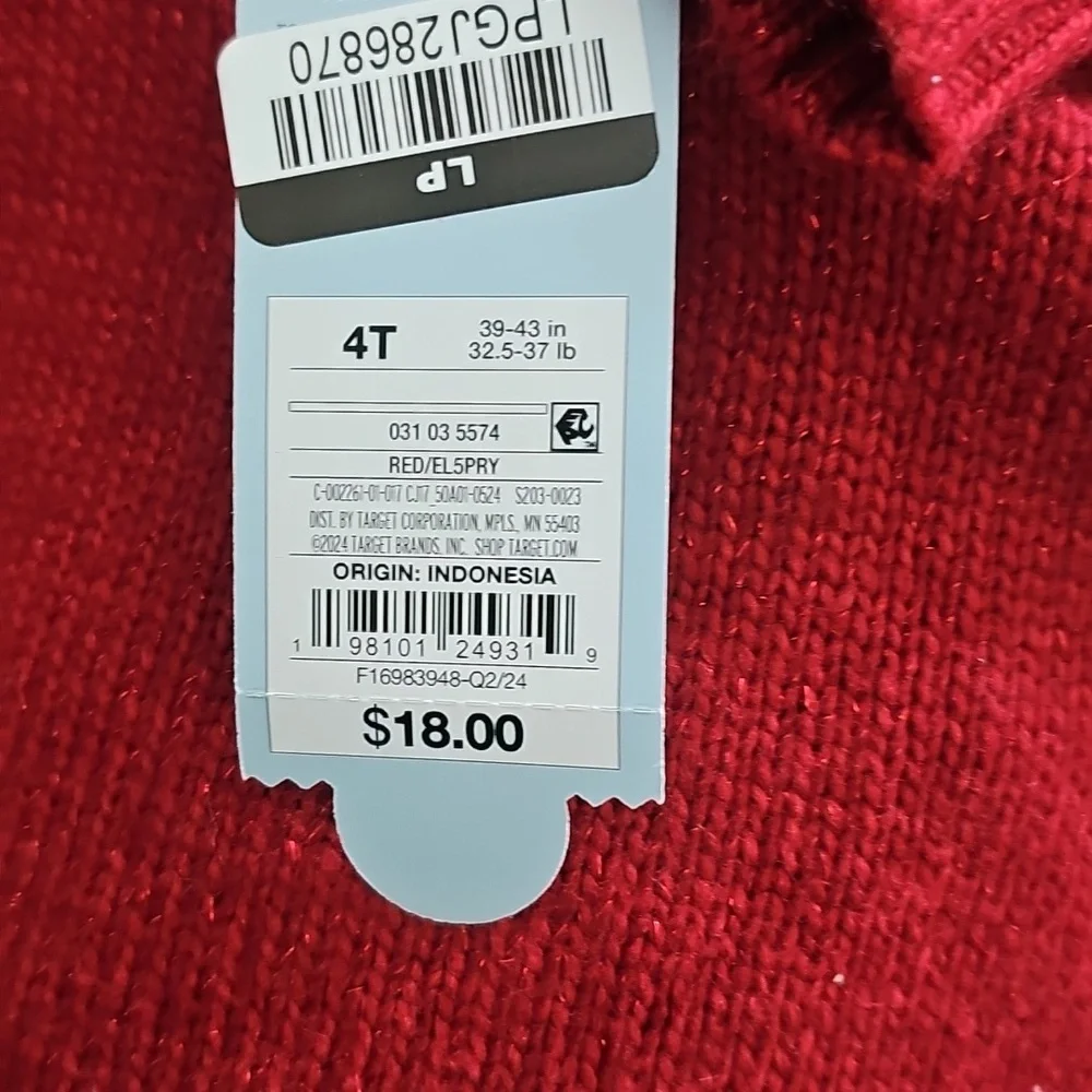Cat & Jack Toddler Girls' Pointelle Sweater Dress Red